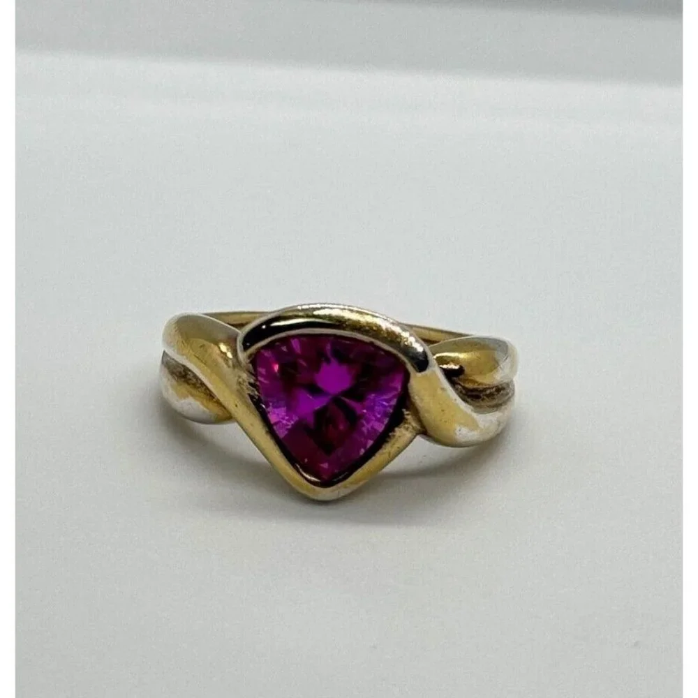 925 STERLING SILVER PINK TOPAZ RING SIZE 9